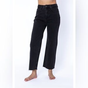 AMUSE SOCIETY black crop wide leg jeans